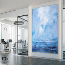 Load image into Gallery viewer, Large Ocean Painting Blue Sky Painting Office Art Ap116