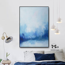 Load image into Gallery viewer, Ocean Abstract Painting Blue Ocean Abstract Oil Painting Ap127