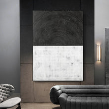 Load image into Gallery viewer, Original Black and White Minimalist Wall Art Abstract Canvas Painting for Wall Gp040