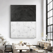 Load image into Gallery viewer, Original Black and White Minimalist Wall Art Abstract Canvas Painting for Wall Gp040