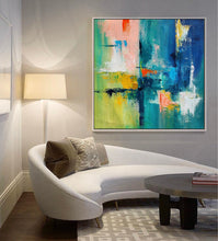 Load image into Gallery viewer, Modern Paintings Big,Green Calming Abstract Painting Gp072