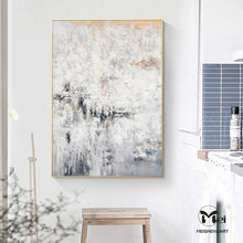 Load image into Gallery viewer, Large Abstract White Painting Heavy Textured Painting For Living Room Kp008