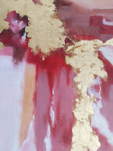 Load image into Gallery viewer, Pink and Gold Leaf Art Original Abstract Painting On Canvas Ap128