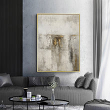 Load image into Gallery viewer, Gray White Gold Abstract Acrylic Painting on Canvas Textured Wall Art Op093