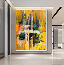 Load image into Gallery viewer, Yellow Brown Abstract Painting,Home Decor,Paintings on Canvas Bp046