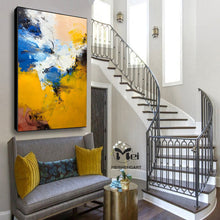 Load image into Gallery viewer, Yellow Abstract Painting Heavy Texture Canvas Art Living Room Kp006