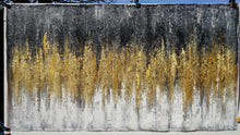 Load image into Gallery viewer, Black Gold Artwork Extra Large Panoramic Textured Abstract Painting Ap060