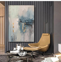 Load image into Gallery viewer, Gray Blue Abstract Wall Art Contemporary Art Painting Op082
