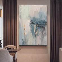 Load image into Gallery viewer, Gray Blue Abstract Wall Art Contemporary Art Painting Op082