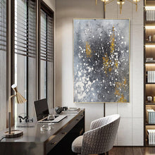 Load image into Gallery viewer, Gray Gold Acrylic Painting Modern Art Oversize Painting Kp017