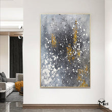 Load image into Gallery viewer, Gray Gold Acrylic Painting Modern Art Oversize Painting Kp017