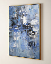 Load image into Gallery viewer, Blue Abstract Painting Modern Original Painting White Abstract Handmade Dp047