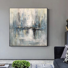 Load image into Gallery viewer, Gray Abstract Canvas Wall Art, Landscape Abstract Painting Original Yp018