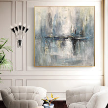 Load image into Gallery viewer, Gray Abstract Canvas Wall Art, Landscape Abstract Painting Original Yp018
