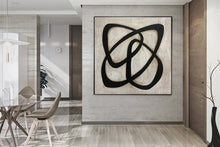 Load image into Gallery viewer, Black And White Abstract Painting Original Artwork Living Room Decor Kp042