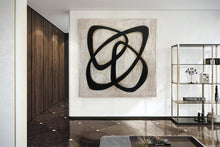Load image into Gallery viewer, Black And White Abstract Painting Original Artwork Living Room Decor Kp042