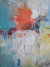 Load image into Gallery viewer, Blue and Grey Wall Art Heavy Texture Original Abstract Painting Kp002