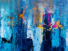 Load image into Gallery viewer, Large Palette Knife Canvas Art Blue Abstract,Painting on Canvas Np020