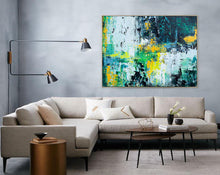 Load image into Gallery viewer, Green Blue Abstract Painting Huge Wall Canvas Art Bp010