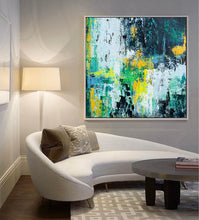 Load image into Gallery viewer, Green Blue Abstract Painting Huge Wall Canvas Art Bp010