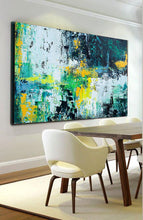 Load image into Gallery viewer, Green Blue Abstract Painting Huge Wall Canvas Art Bp010