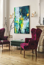 Load image into Gallery viewer, Green Blue Abstract Painting Huge Wall Canvas Art Bp010