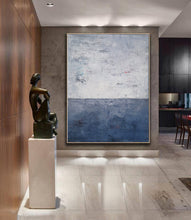 Load image into Gallery viewer, Deep Blue Abstract Painting on Canvas Beach Painting Op069