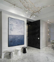 Load image into Gallery viewer, Deep Blue Abstract Painting on Canvas Beach Painting Op069