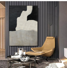 Load image into Gallery viewer, Black And White Grey Contemporary Art Hand Painted Abstract Painting Op097