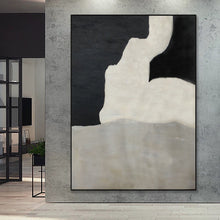 Load image into Gallery viewer, Black And White Grey Contemporary Art Hand Painted Abstract Painting Op097