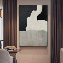 Load image into Gallery viewer, Black And White Grey Contemporary Art Hand Painted Abstract Painting Op097