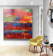 Load image into Gallery viewer, Red Painting On Canvas Large Colorful Contemporary Art Kp025