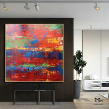 Load image into Gallery viewer, Red Painting On Canvas Large Colorful Contemporary Art Kp025