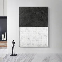 Load image into Gallery viewer, Original Black and White Minimalist Wall Art Abstract Canvas Painting for Wall Gp040