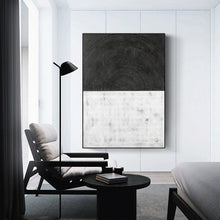 Load image into Gallery viewer, Original Black and White Minimalist Wall Art Abstract Canvas Painting for Wall Gp040