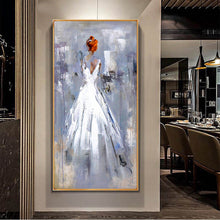 Load image into Gallery viewer, Girl Painting Oversized Wall Art Large Abstract Canvas Art Np078