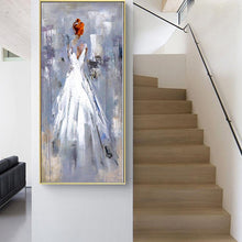 Load image into Gallery viewer, Girl Painting Oversized Wall Art Large Abstract Canvas Art Np078