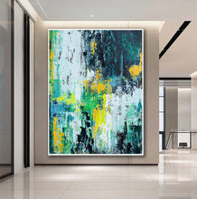 Load image into Gallery viewer, Green Blue Abstract Painting Huge Wall Canvas Art Bp010