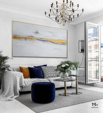 Load image into Gallery viewer, Gold And Gray Abstract Painting Contemporary Art Gold Leaf Art Kp013