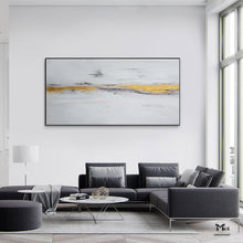 Load image into Gallery viewer, Gold And Gray Abstract Painting Contemporary Art Gold Leaf Art Kp013
