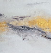 Load image into Gallery viewer, Gold And Gray Abstract Painting Contemporary Art Gold Leaf Art Kp013
