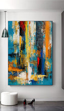 Load image into Gallery viewer, Blue Yellow Palette Knife Canvas Painting Modern Pop Art Canvas Large Gp080