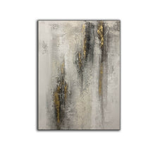 Load image into Gallery viewer, Gray White Gold Abstract Painting Contemporary Wall Art Op092