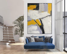 Load image into Gallery viewer, Yellow Gray White Abstract Painting Modern Wall Art Textured Painting Np073