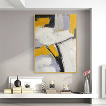 Load image into Gallery viewer, Yellow Gray White Abstract Painting Modern Wall Art Textured Painting Np073