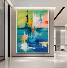 Load image into Gallery viewer, Modern Paintings Big,Green Calming Abstract Painting Gp072