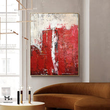 Load image into Gallery viewer, Red Abstract Painting 3D Texture Painting Hand Made Kp020