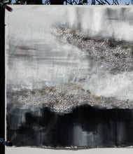 Load image into Gallery viewer, Black Silver Artwork Extra Large Panoramic Abstract Painting Ap053