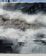 Load image into Gallery viewer, Black Silver Artwork Extra Large Panoramic Abstract Painting Ap053