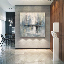 Load image into Gallery viewer, Gray Abstract Canvas Wall Art, Landscape Abstract Painting Original Yp018